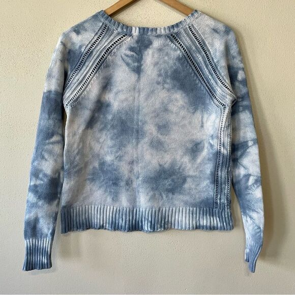 American Eagle Blue Tie-Dye Tight Knit Sweater - Size: Small - Picture 2 of 6